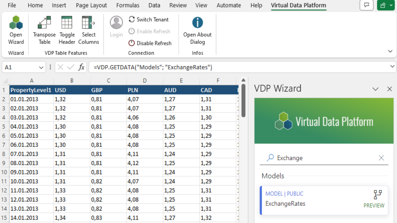 screenshot of Virtual Data Platform
